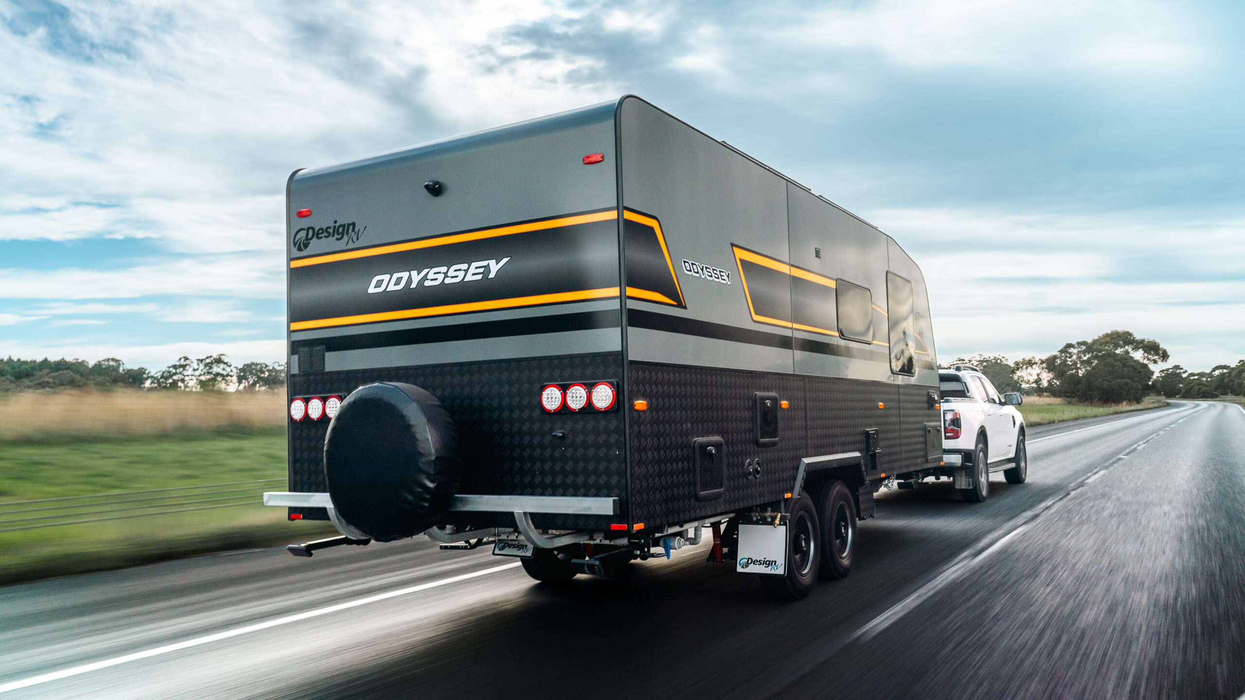 Image of DesignRV Odyssey 2026 Model Caravan Exterior Road Towing