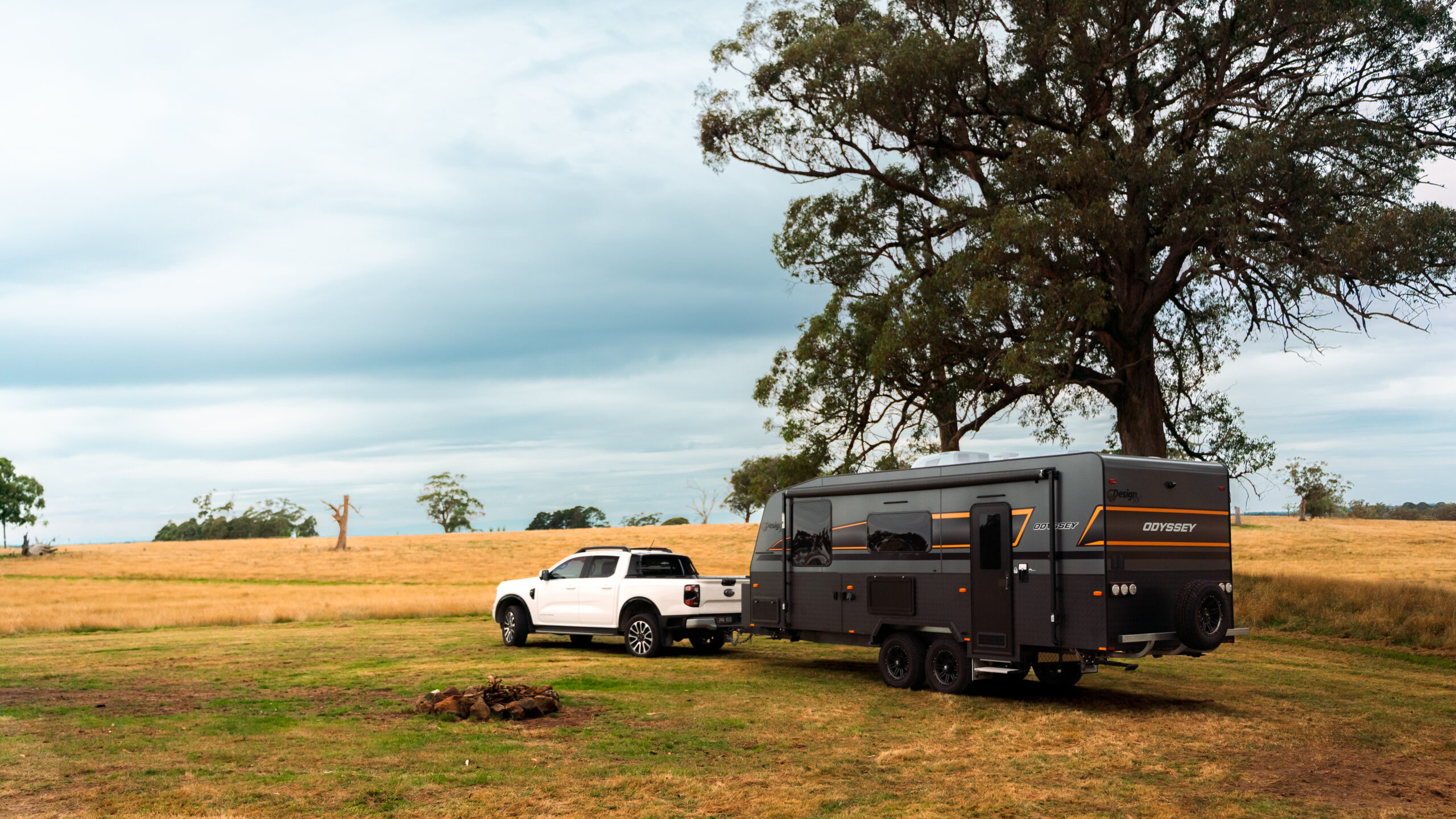 DesignRV Odyssey 2026 Model Exterior Caravan Parked Towing